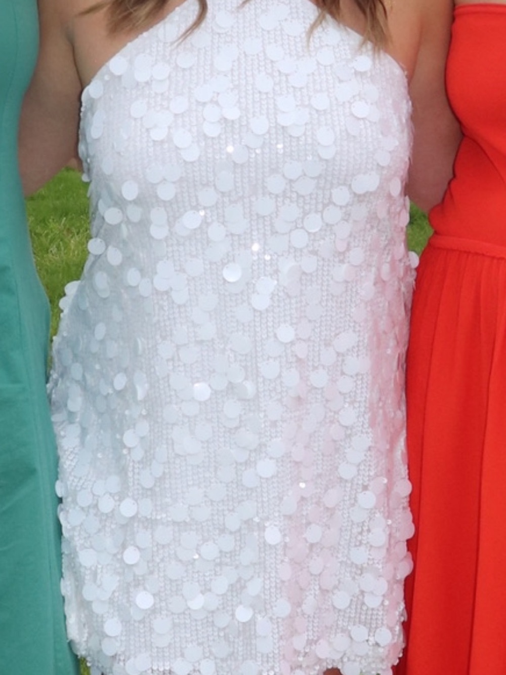 White Sequin Mini Dress